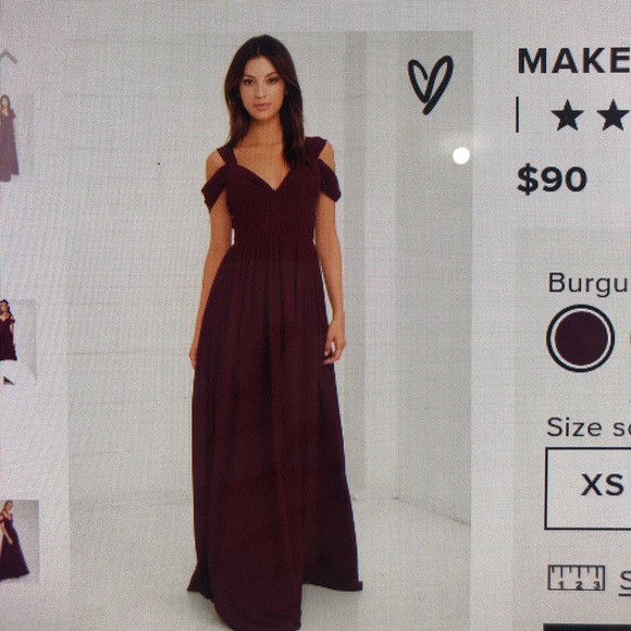 Lulus Maroon Prom Elegant Dress XS - Picture 3 of 6